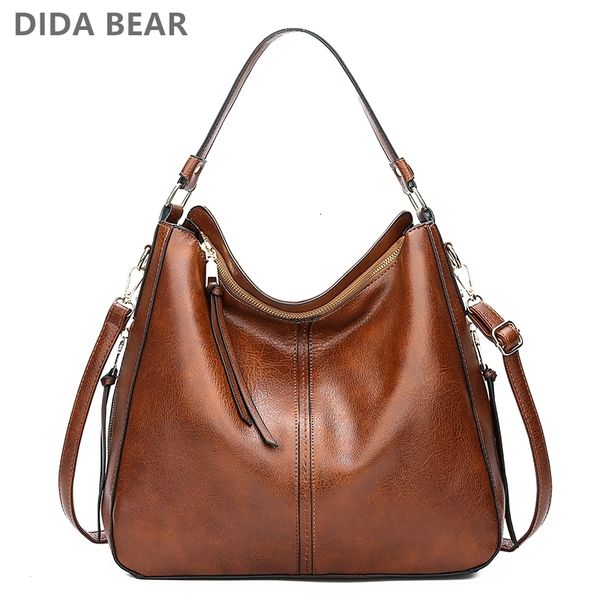 

evening bags didabear hobo bag leather women handbags female leisure shoulder fashion purses vintage bolsas large capacity tote bag 230417