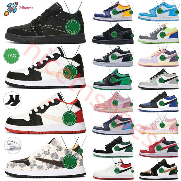 

black white university blue jumpman shoes basketball 1 kids patent bred lucky green youth children diamond sneakers yellow toe black phantom