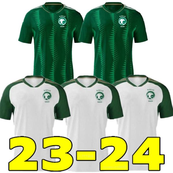 

2023 2024 saudi soccer jerseys national team home away jersey 23-24 salem al dawsari saleh al shehri abdulaziz al bishi abdulraman, White;black