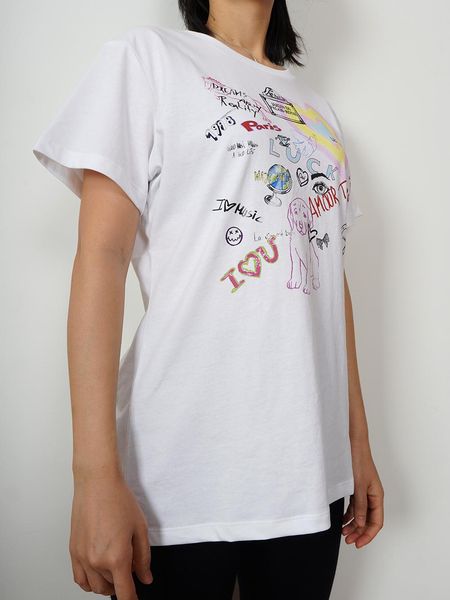 

t-shirt rowling mirror graffiti letter print tees women spring short sleeve casual vintage hipster clothes creativity 2022, White