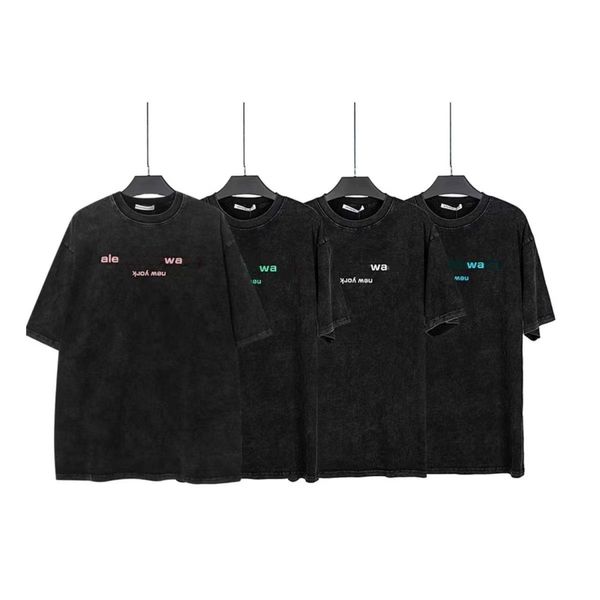 

designer's t-shirts new 23aw peach skin fabric three-dimensional alphabet print t-shirt fashion loose solid color high-quality t-shirt, White;black