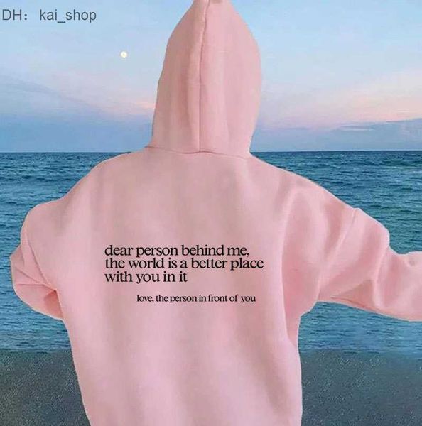 

women's hoodies & sweatshirts plush sweater plain letter slogan printed kangaroo pocket drawstring 51, Black