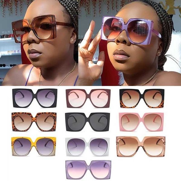 

wholesale vintage oversized square sunglasses for women gradient elegant black brown sun glasses female shades men eyewear bulk, White;black