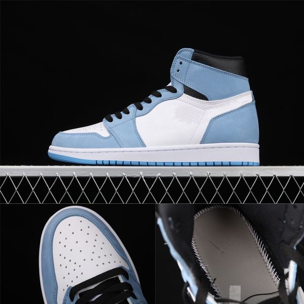 

jumpman 1 mens womens basketball shoes high 555088-134 white university blue black men women designers sports sneakers trainer shoe