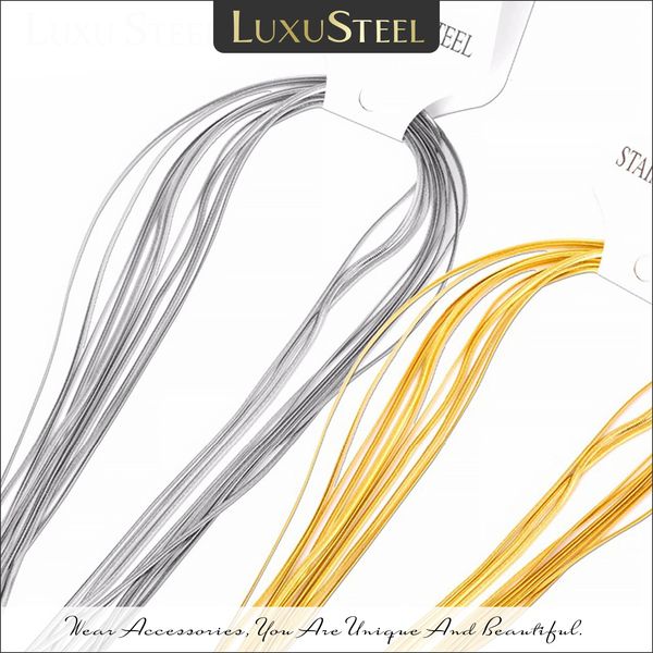 

strands strings luxusteel 10pcs/lot 2mm snake chain stainless steel gold color herringbone necklace collars for jewelry making wholesale 230, Black