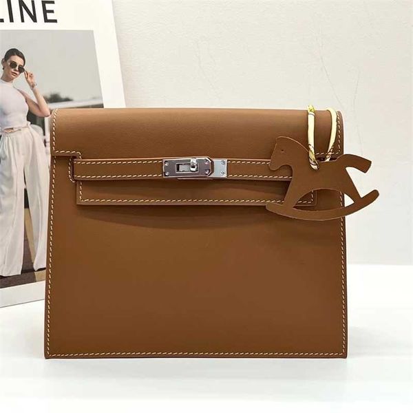 

tote handbag kellie kellybag women's 2023 light luxury swift layer cowhide dance fashion one-shoulder cross-body small square genuine l