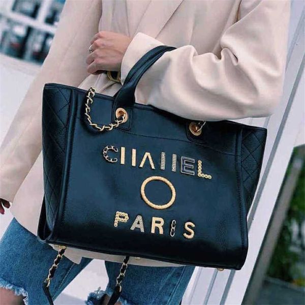 

80% off luxury classics women's handbags beach designers metal pearl letter badge tote bag small leather large female chain wallet back