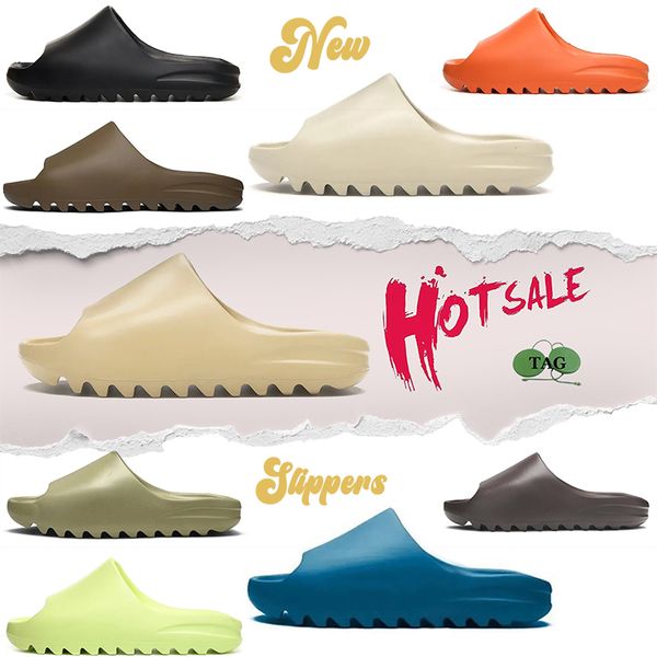 

designer slippers sliders sandals men women designers sneakers outdoor sandal shoe onyx bone desert sand resin soot earth brown ochre flip f, Black