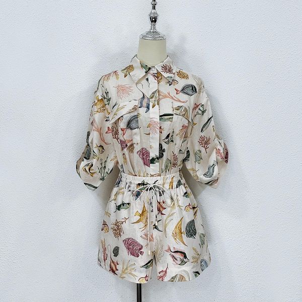 

2023 two piece dress australian fashion designer designed shirt and strap shorts set for spring and summer, White