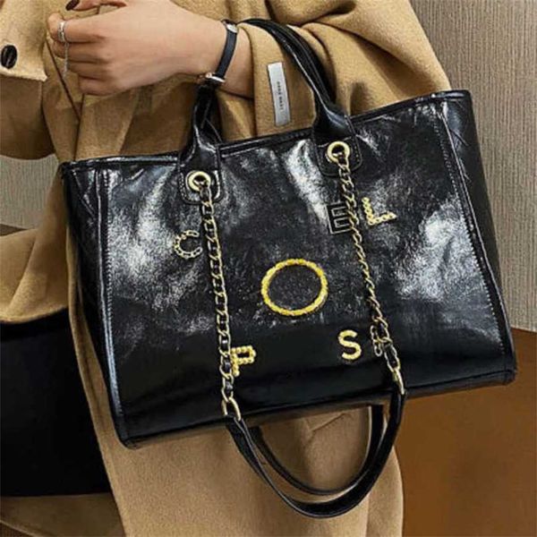 

80% off luxury handbags women's beach designers metal pearl letter badge tote bag small leather large female chain wallet backpack s190