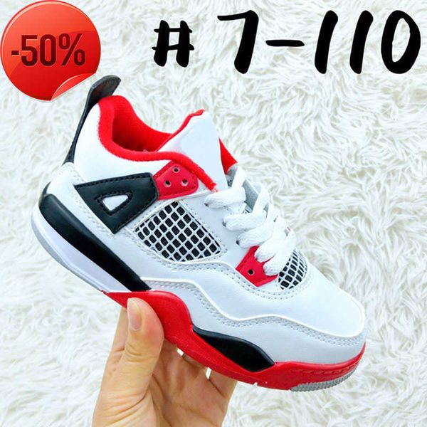 

kids 4 basketball shoes black cat toddler td 4s red chicag blue boys girls basketball pour enfants athletic outdoor sneakers size 28-35wytl