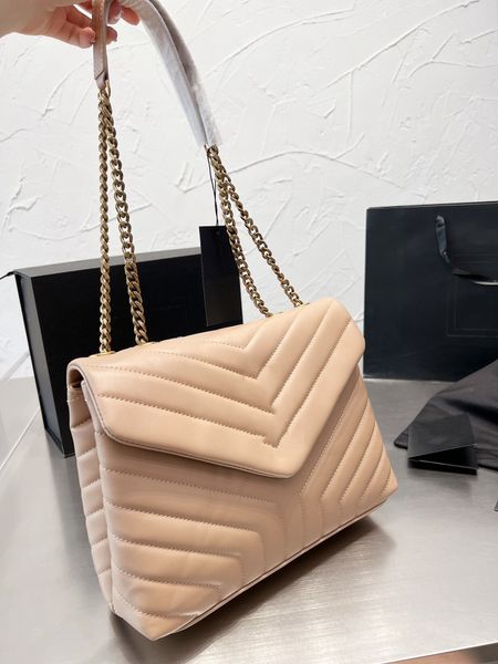 

2023 Classic spring women's bag luxury designer bag chain one shoulder cross-body hand holding fashion large capacity, Beige