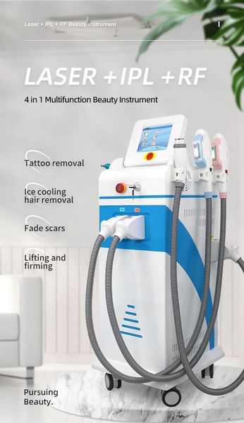 

multifunction laser beauty equipment e light hair removal q switched nd yag opt rf laser 5 in 1 salon spa use, Black