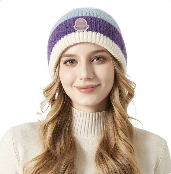 

MONCL wool hat Beanie designer Fashion Men Women autumn and winter new luxury hat official website version 1:1 craft 5color, Khaki