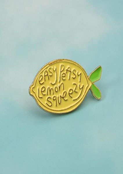 

new cute yellow lemon fruit brooch 039easy peasy lemon squeezy yellow lemon bright enamel pins badge backpack lapel brooches3379829, Blue