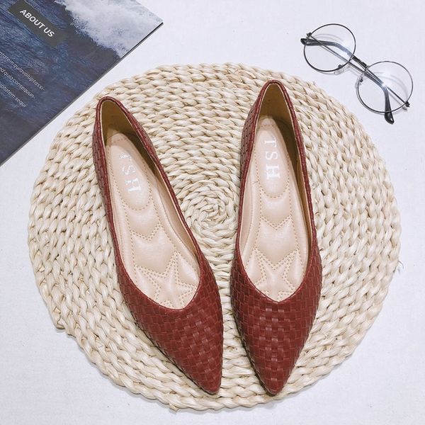 

sandal flat shoes black ballet flats for women zapatos planos de mujer pointed toe solid color large size 44 45 green loafers 230419