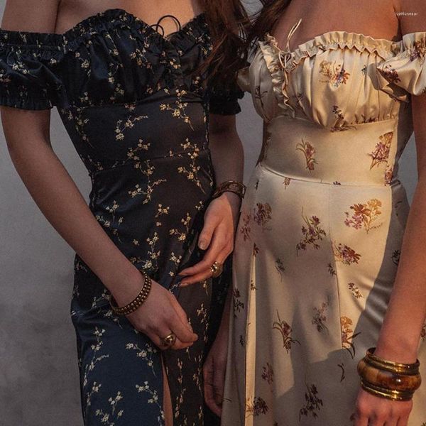 

y2k printed black broken flowers dress elegant casual vintage dresses woman summer beach sleeveless girls long dress women black, Black;gray
