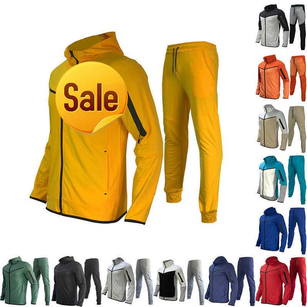 

nkdesigner thin one zip me sportwear jacket pant woman tech fleece tracksuit mens long sleeve jogger casual blue techfleece tracksuits women, Black