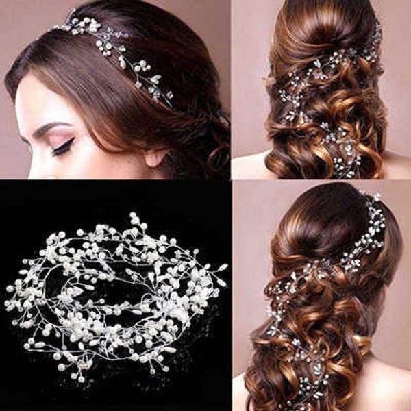 

wedding hair jewelry new bridal wedding hair accessories crystal pearl hair accessories fashion handmade headdress women decoration hairpin, Slivery;golden