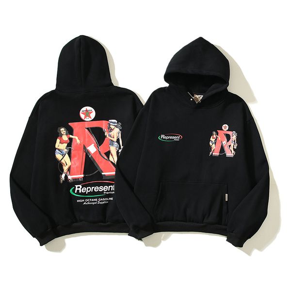 

sweatshirts hoodies men women high street big r print pullover hoode hip hop pullovers, Black;brown