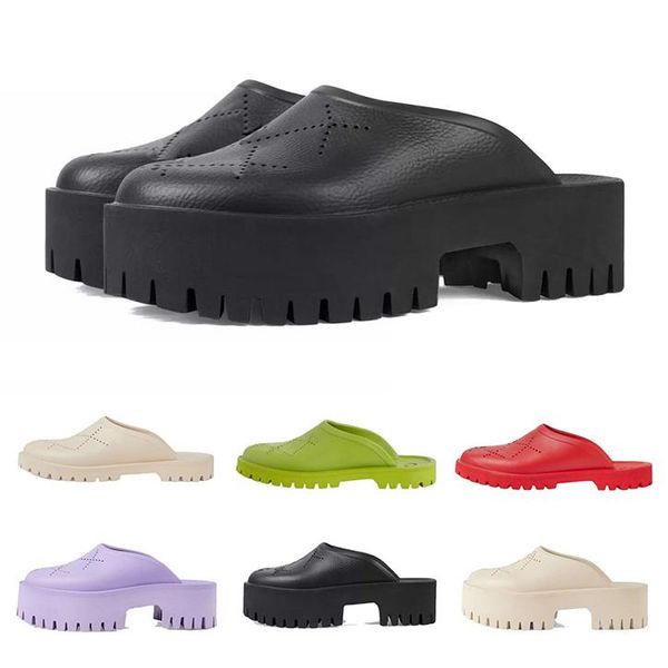 

luxury women slide mules flat sandals designer slippers rubber slides white black pink khaki bordeaux womens summer outdoor shoes scuffs hei