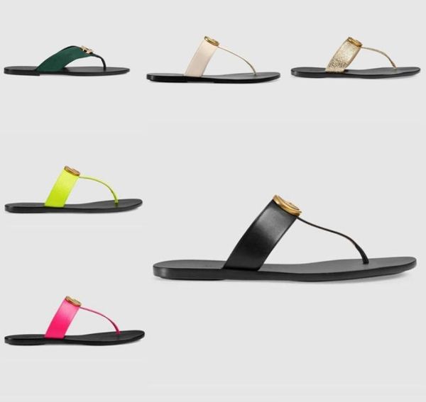 

2022 designer woman slippers men slipper gear bottoms flip flops women luxury sandals fashion beach indoor flat slipper size 35452100835, Black