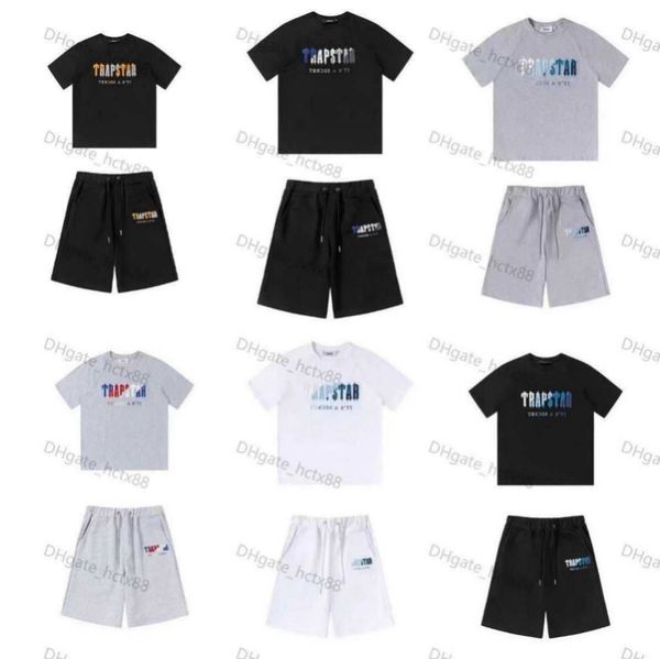 

trapstar new men's t shirt short sleeve outfit chenille tracksuit black cotton london towel embroidery letter streetwear size s-xl 11, White;black
