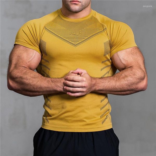 

men's t-shirts designer men's t shirts mens muscle shirt quick dry running compression fitness male gym workout tights short sleev, White;black