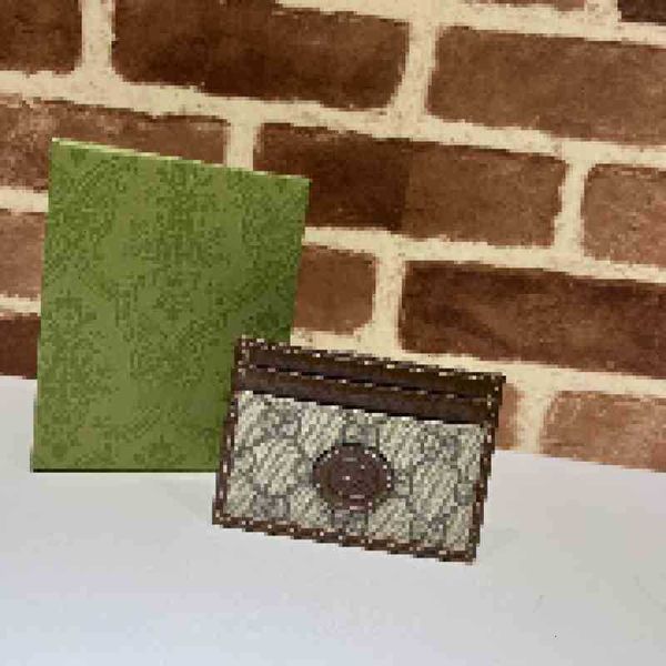 

luxury brand wallets interlocking double card holder 673002 embossing short wallet ophidia clutch leather coin purse horsebit 112i, Black;white