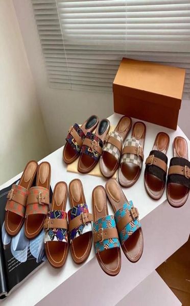 

lock it flat mule slippers beach designer womens luxurys designers sandals genuine leather ladies dauphine outdoor casual slipper 2821444, Black