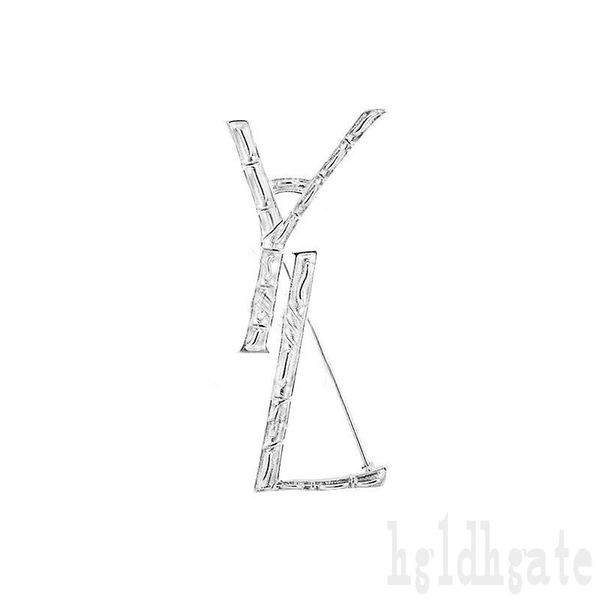 

unique clothes designer brooch luxury brooch bamboo pattern carve letter punk buckles brass dress brooches designer jewelry chic street zb04, Gray
