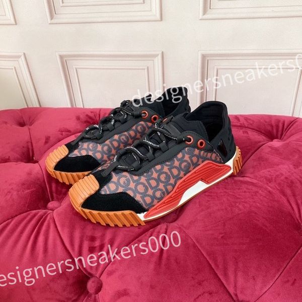 

new fashion shoe designer women leather lace up sneakers color matching black flat sole womens luxury casual shoes, Red;white