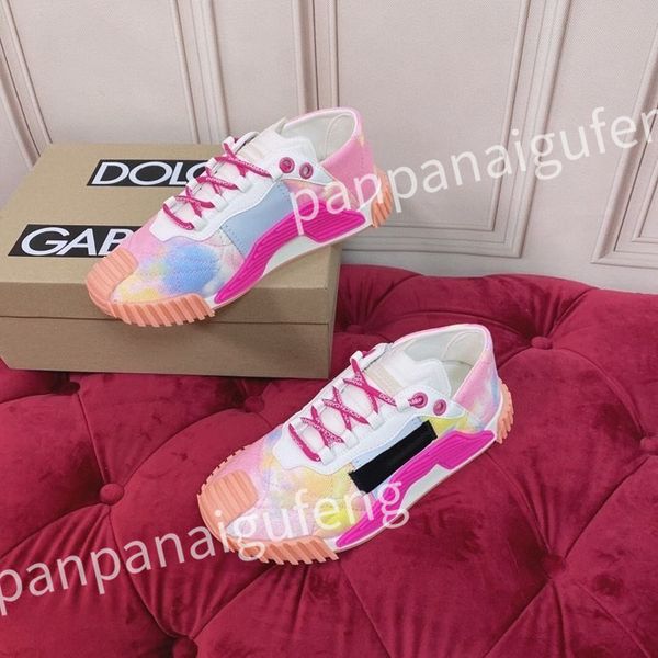 

new luxury vintage casual shoes calfskin reflective sneaker designer mens women sneakers fashion shoes increasing platform shoe leather trai, Black