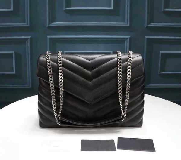 

real authentic quality designers loulou bag large shoulder chains crossbody clutch bags purses genuine calfskin leather grosgrain lining