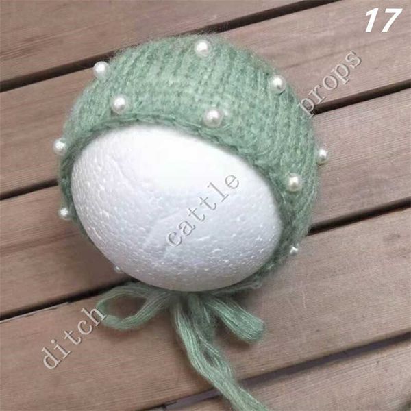 

caps hats hand-knitted mohair hat newborn pgraphy props plastic pearl cap w0419, Yellow