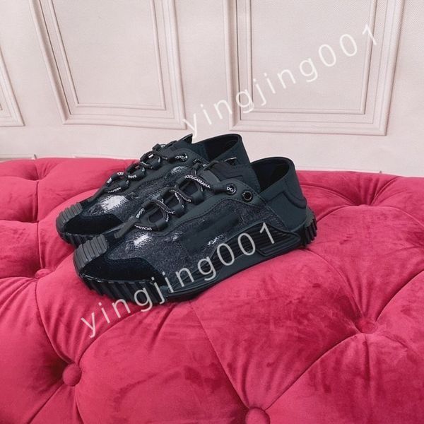 

2023 new designer calfskin casual shoes sneakers vintage trainers fashion shoes lace-up sneaker, Black