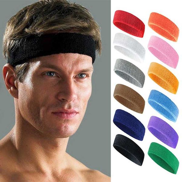 

2pc headbands men sports headband running headwear women yoga sweat-absorbent headband basketball antiperspirant belt fitness sweat guide be, Silver