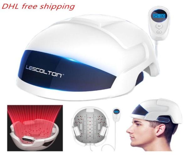 

lescolton new laser therapy hair growth helmet anti hair loss device treatment for man women lllt laser hair regrowth cap massage 1157077, Black