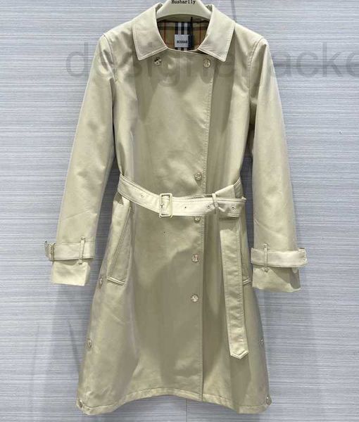 

women's trench coats designer boutique double breasted windbreaker autumn wear new polo neck long buckle waist tie 69tx, Tan;black