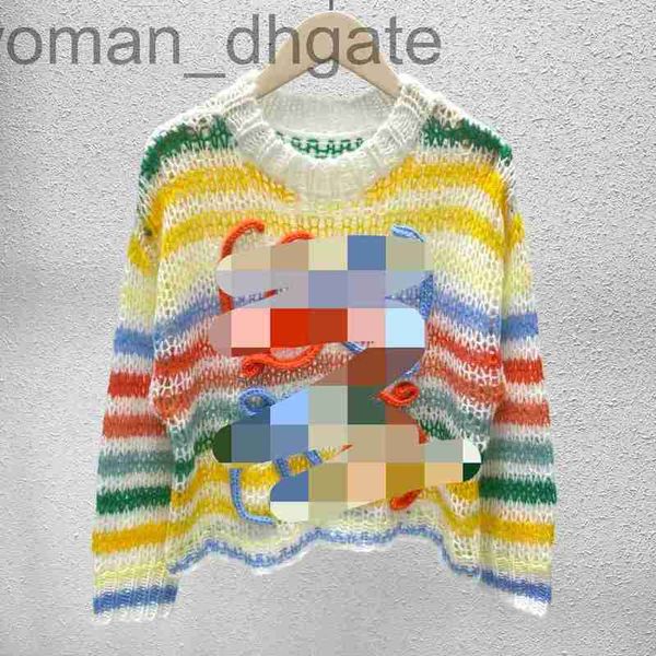 

women's sweaters designer618 2022 milan runway spring summer brand same style long sleeve women's crew neck stripe white womens me, White;black