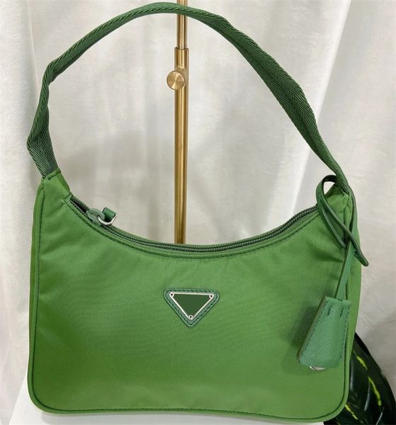 

fashion mens shoulder designer bag nylon luxurys handbags metal triangle with letters hobo leather woman shoulder bag zipper closure xb033 b