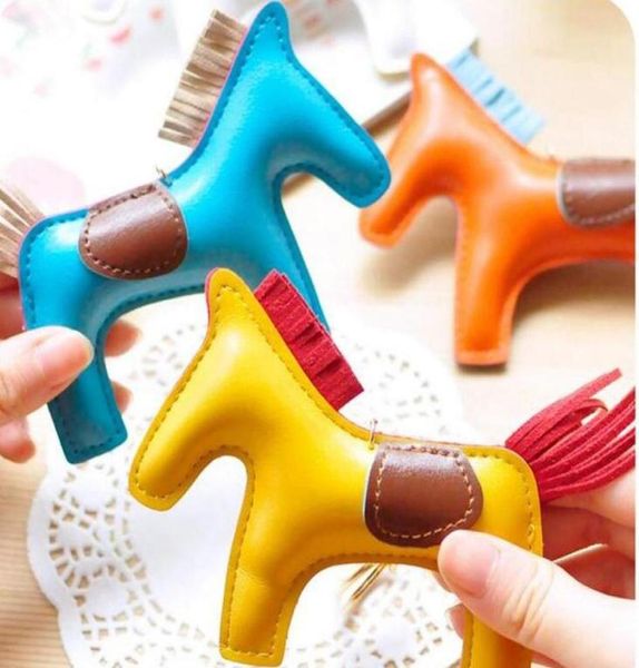 

15 color classic pony bag parts highend handmade pu handbag key chain tassel denim competitive horse bags charm accessories6006955, Black