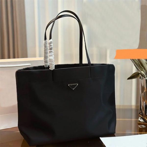 

large tote bags re nylon soft designer bags magnetic buckle pocket traveling shopping sac luxe triangle zipper closure luxury bags simple st