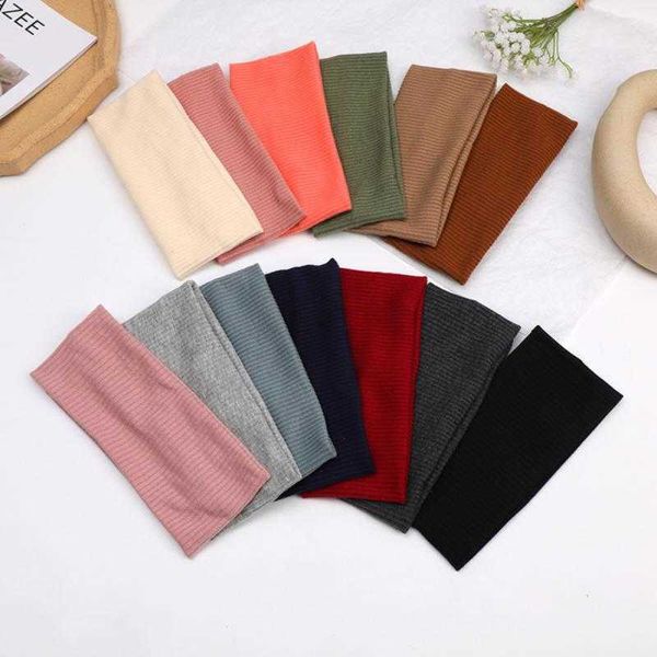 

2pc headbands new knit sport headband ladies yoga running hairband cotton elastic breathable stretch ribbon antiperspirant hair band y23, Silver