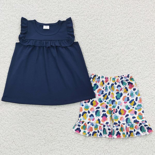 

wholesale children clothing girls summer shorts sets leopard fashion baby girl clothes navy boutique toddlers kids outfits new, White