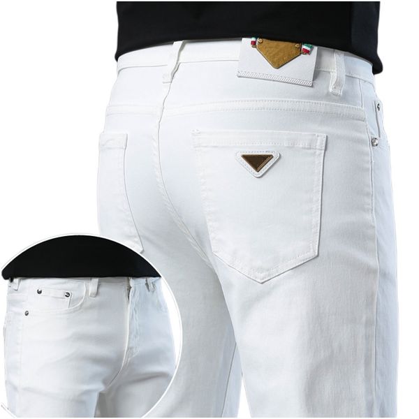 

men's jeans prda spring summer thin denim slim fit european american high-end brand small straight pants xw6021-7, Blue