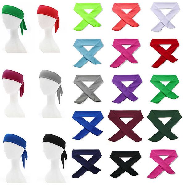 

2pc headbands fashion bandanas hairband head tie sports headband tie for running tennis karate athletics brief style hair accessories y23, Silver