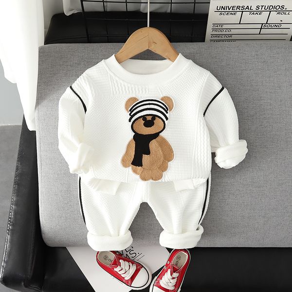 

clothing sets clothes set for toddler boy casual long sleeve tshirt kid spring costume cartoon baby boys outfit suit 1 2 3 4 5 years 230418, White
