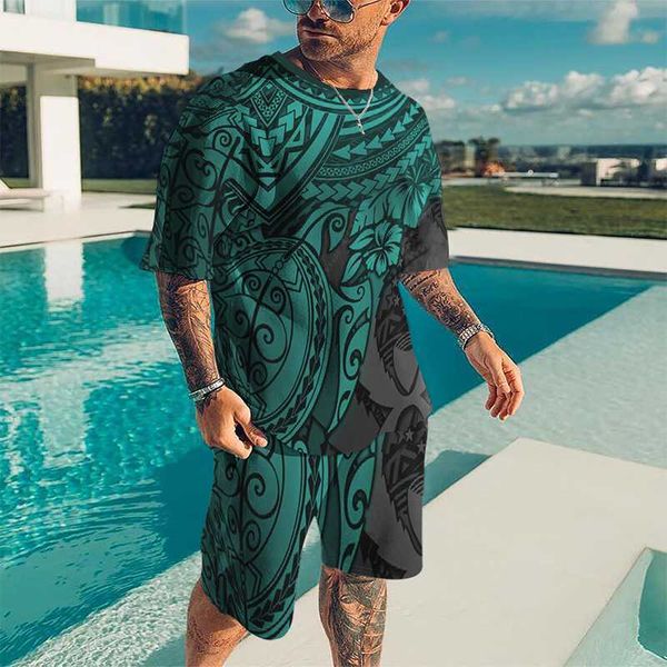 

tracksuits summer casual men's set oversize outfit fashion 3d print sport suit tracksuit beach streetwear two piece loose t-shirt cloth, Gray