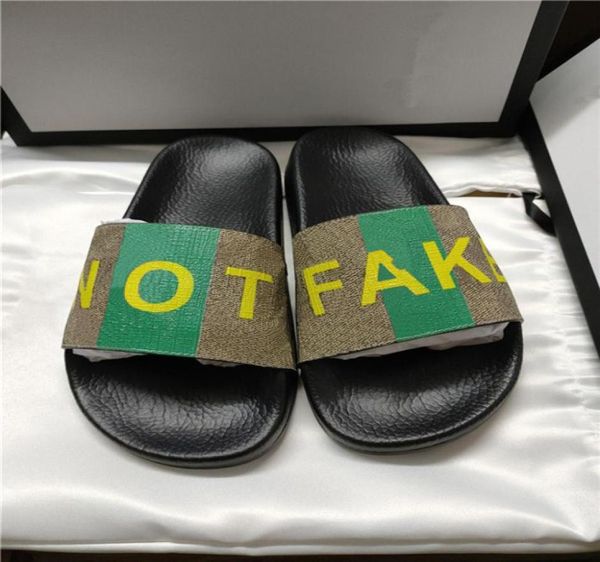 

men and women slipper genuine leather shoes slide summer fashion wide flat sandals flip flop slippers size 35455694296, Black